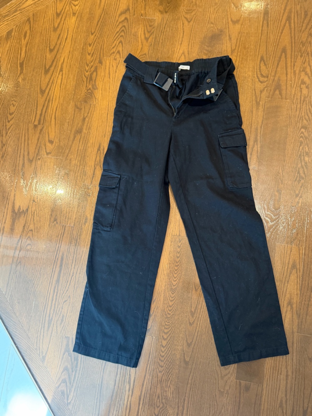 TNA Black Cargo Pants with Side Flap Pockets